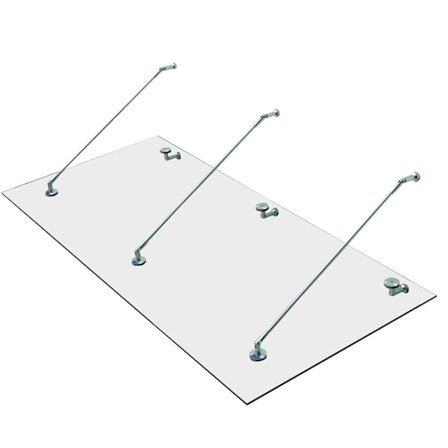 Katos Lasikatos Turvalasi Ruostumaton Teräs 200X90Cm