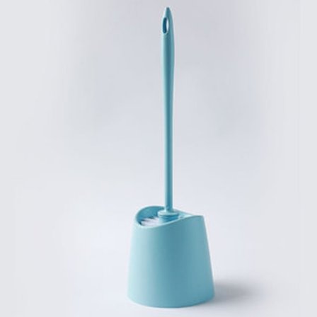 Standard toalettborste, polypropen, vit borste. Blå. Mått