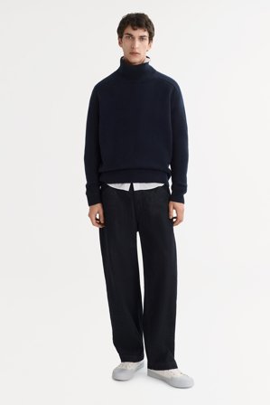 Soft Goat - Men's Turtleneck - L - Navy