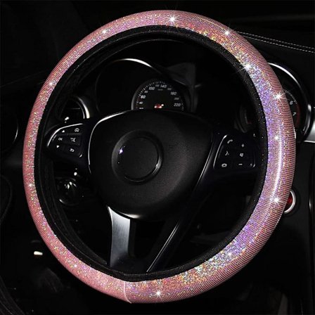 Rosa rattdeksel med bilcoaster Bling Stretchy S