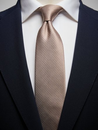 John Henric Men's Beige Structure Tie Silk Size 7,5