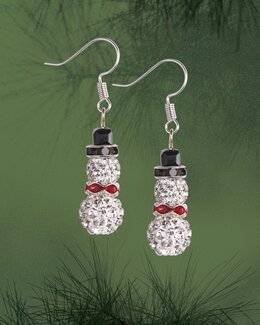 Bastelset – Gestalte deine eigenen Weihnachts-Ohrringe Schneemänner in Strass – 4 Paare