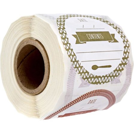 Skriv på konserverings etiketter / 500 burklock etiketter / 4 jordnära mönster