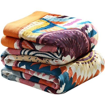 Boheemi tyylinen peitto - 150 x 200 cm - Kuvioitu - Kudottu puuvilla - Käännettävä - TV:n katseluun