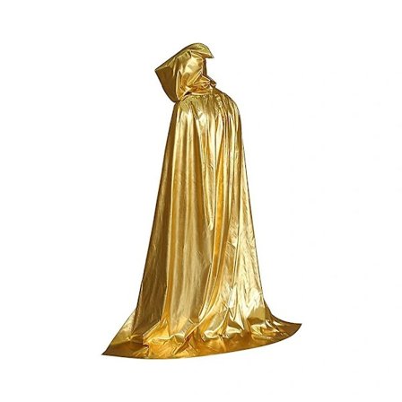 Unisex Huvförsedd Mantel Rollspel Familjekostymer Fullängdsmantel Halloween Jul Ytterkläder (Guld)