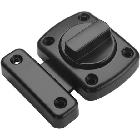 Latch Baderomsdør Vindu Skap Svinglås Sikkerhetslås & Toalettlås Børstet Rustfritt Stål Lås (Svart, 53mm)