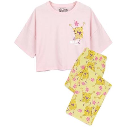 SpongeBob SquarePants Dam/Dam Nap Time Lång Pyjamas Set L Pink/Yellow L