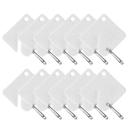 60 stk. firkantede slidsede skabe til nøglemærke med krog, skrivbare mærker, rund splitring