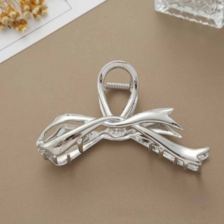 Silver Metall Hårklor Enkel Hårklämma SILVER