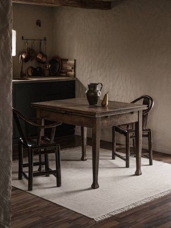 Enfärgad Stor Melerad Matta - Grå 250X350 I Rustik Stil