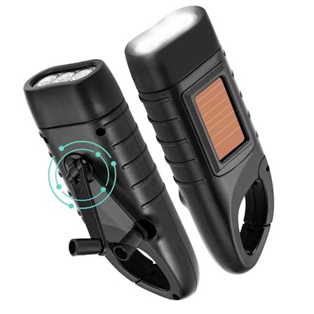 Håndsvinget lommelygte 2 stk. Genopladelig LED Dynamo lommelygte med håndsvinget lampe, Nød håndsving til strømsvigt Udendørs camping