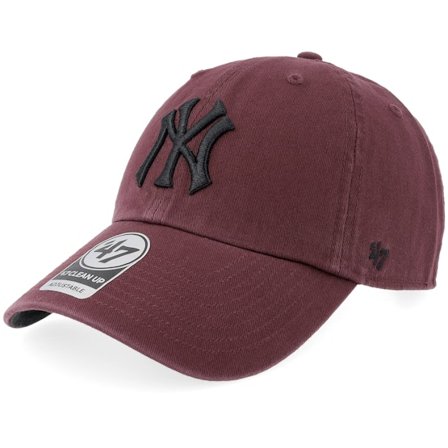 47 Brand - MLB Rød unconstructed Caps - New York Yankees Ballpark Clean Up Dark Maroon Dad Cap @ Hatstore