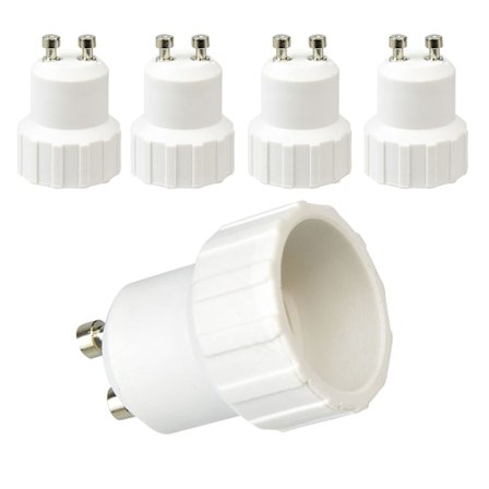 GU10 til E14 Adapter, Maksimal Effekt 200W, 0~250V, 5-pakning.