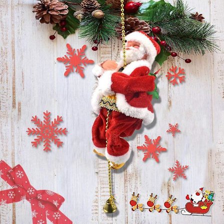 Elektrisk Klättrande Tomte Julpynt På Repstege Julgran Inomhus Utomhus Hängande Jul Kreativ Dekoration