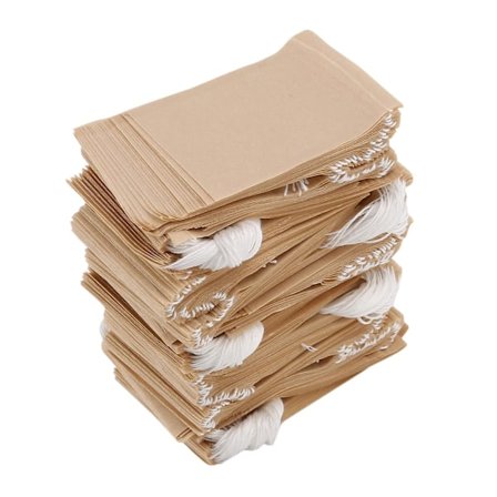 500 Pakke Te-Filterposer, Engangs Papir Tepose med Træk snor til Løse Blade Te, Kaffe (Naturlig