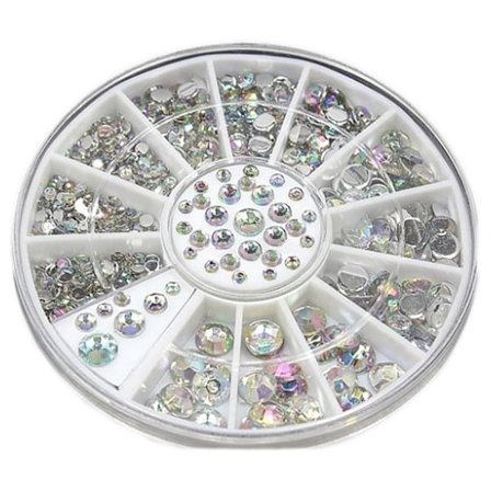 Rhinestone silver 4 storlekar