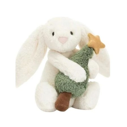 Jellycat Amuseables Julgran Lyx Kanin Gosedjur, 18 cm | Kanin Plyschleksak | Klassisk Barngåva Julgran – Max Julgran Julgran