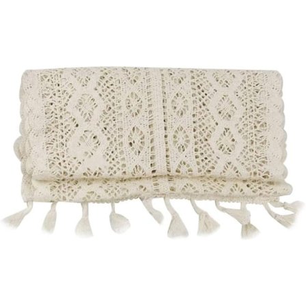 IC Beige Makrame Bordløber Vævet Hæklet Blonder Boho Bryllup