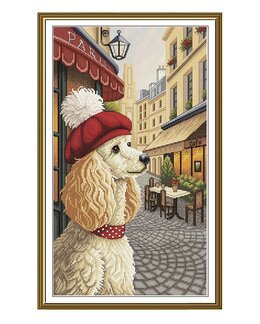 Stickpackung Bild Pudel und Franzose - Nova Sloboda