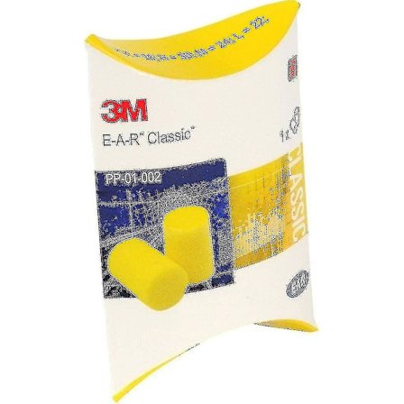 3m Ear Classic ørepropper, 50 par pakket parvis, gul, SNR = 28dB, høreværn