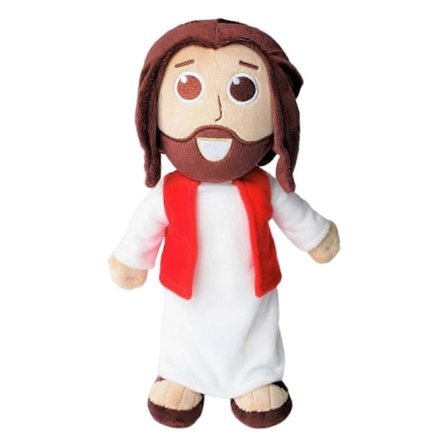 Jesusdocka som talar och säger 10 bibelverser, 40 cm Jesus Plysch Mjuk Kramgo Kristet Gosedjur för Barn