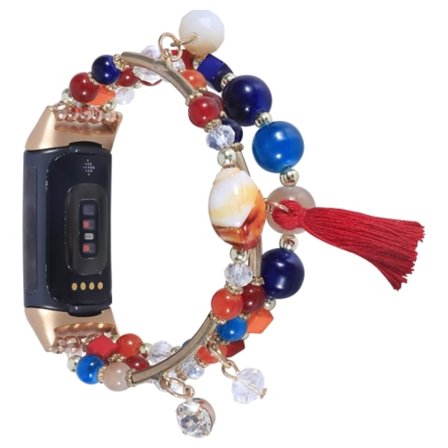 För Fitbit Charge 5 Round Bead Chain Watch Band