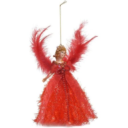 Joulukuusen Koriste-Nukke, Punainen, Kangasenkeli Joulukuusi, ZQKLA