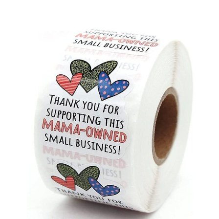 2X500st jul jul roll-up profilerade 3 färg hjärta tack för att du stödjer företag klistermärken tejp