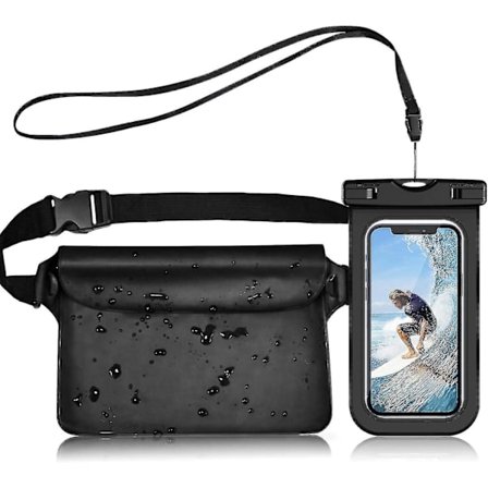 Vandafvisende Taske Taljepose Cover Med Vandafvisende Telefonetui, Universal Strandtaske Med Telefonpose Vandafvisende Til Vandsportsgrene, Strand, 
