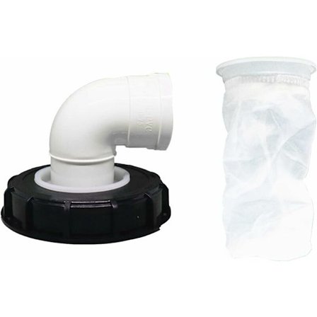 90° IBC Lockfilter, 163mm Nylon Regnvattenfilter, Tvättbart med Lock för IBC Regnvattentank DN 150