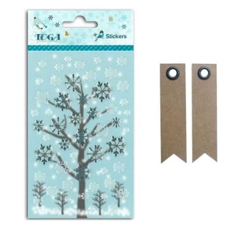 50 epoksitarraa Winter Games Snowflakes + 20 kraft-viirietikettiä