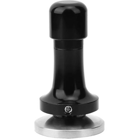 Kaffetamper - 58mm Rustfritt Stål Fjærjusterbart Trykk Kaffe Pulver Tampingsverktøy, Svart