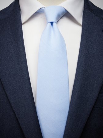 John Henric Men's Light Blue Tie Cotton Size 7,5