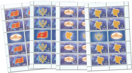 Montenegro dagligmærker 4 ark