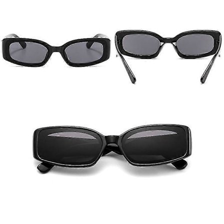 Pienet neliömäiset hiphop-aurinkolasit Retro Disco -aurinkolasit Hauskat valokuvalasit (musta musta ja harmaa kehys) [DB]