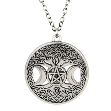 Necklace - Pentagram - Triple Moon - Chain