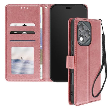 Smartphone-etui - Honor - 400 Lite - Rosa - Kunstlæder - Videostativ