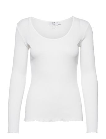 Cc Heart Long Sleeve Silk Top T-shirts & Tops Long-sleeved Hvit Coster Copenhagen