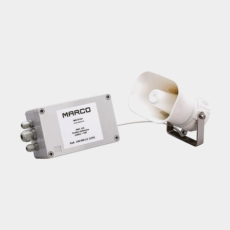 Corne de brume bateau 12 V Marco EMH Electronic Whistle with VHF Fog Signal, plastique, à haut-parleur, montage en saillie