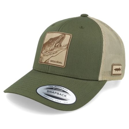 Skillfish - Grön trucker Keps - Grisjävel Laser Retro Mossgreen/Khaki Trucker @ Hatstore