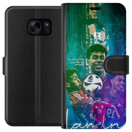 Kompatibel Tegnebogsetui til Samsung Galaxy S7 Lamine Yamal motiv farverig hyldest til fodbold og lidenskab på banen