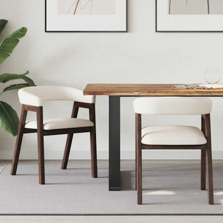 Matstolar 2 pcs Ljusbrun 54 x 57 x 73 cm Massiv Gummiträ