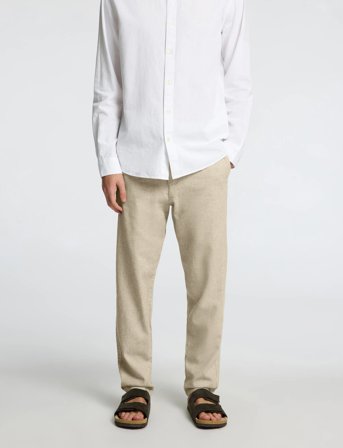 Selected Slh172-Slimtape Brody Linen Bld Pnt - Beige - XL