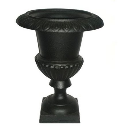 Flott støpejernsurne til hagen H 24,5 cm vekt 3,5 kg