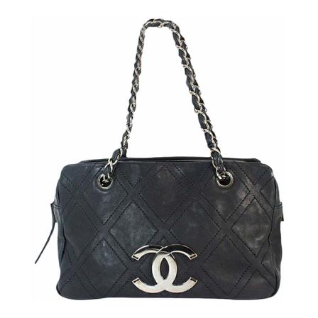 Chanel Vintage Pre-owned Tote Tas , Zwart , Dames , Maat: ONE Size Vintage Tassen