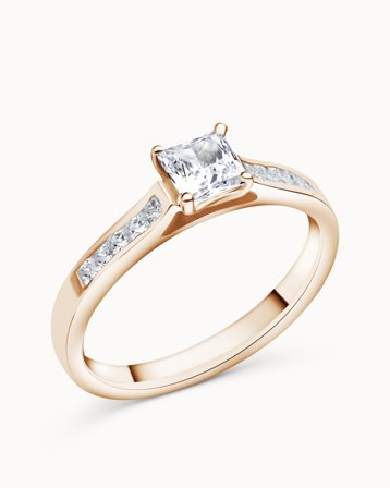 Sidostensring Fannie Petite 18K Roséguld Naturlig Diamant 0.30 Carat - Förlovningsringar & Vigselringar hos Vanbruun