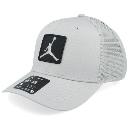 Jordan - Grau trucker Cap - Jordan Rise Cap Curved Brim Jumpman Black/White Trucker @ Hatstore