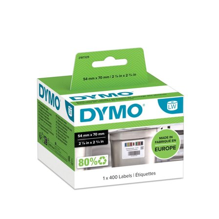DYMO Etikett LW 70x54mm 400/fp - Lyreco - Kontorsmaskiner - Etikettskrivare och etiketter - Etiketter - Dymo