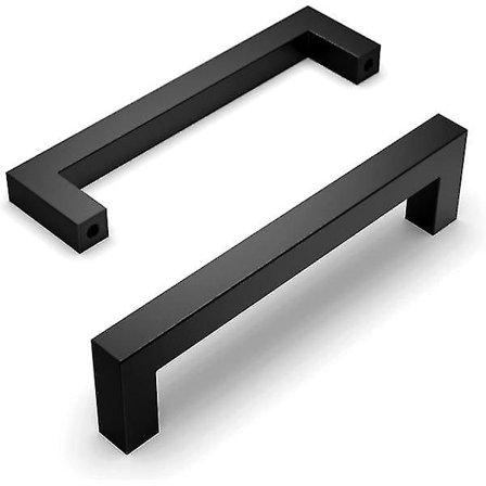 Sæt med 10 sorte køkkenhåndtag 128 mm c/c