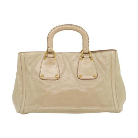 Prada Vintage, Pre-owned Handbag Beige, Dames, Maat:ONE Size,leer